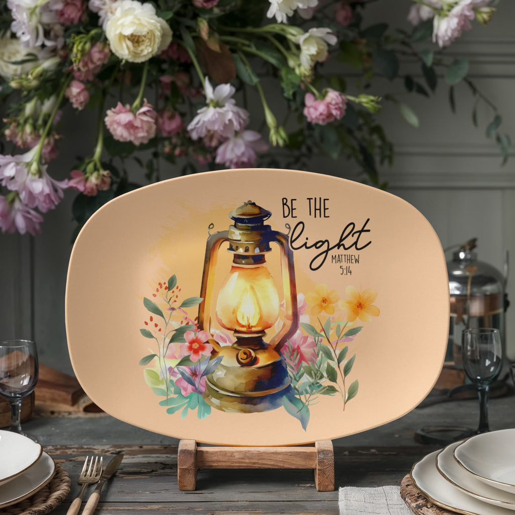 Be the Light Faith Based 10" x 14" Oval Serving Platter