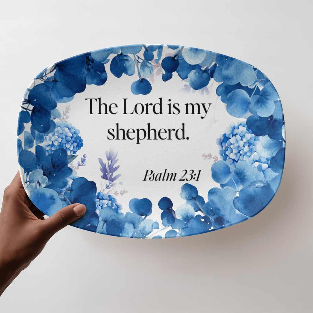 The Lord is My Shepherd Faith Based 10" x 14" Oval Serving Platter