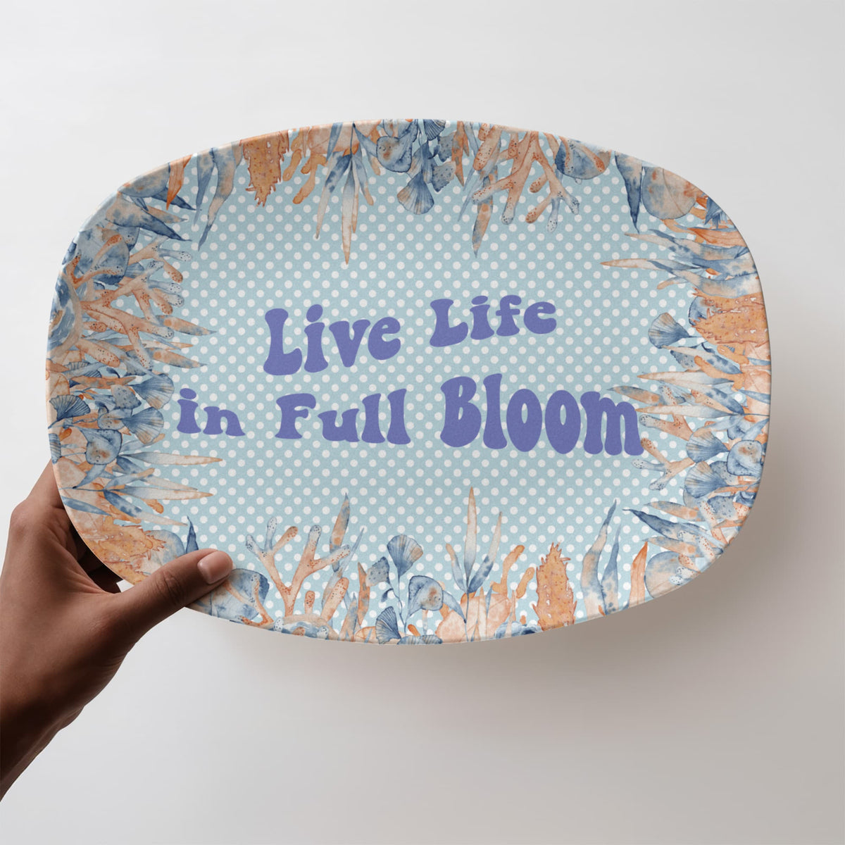 Live Life in Full Bloom Summer 10" x  14" Oval Platter