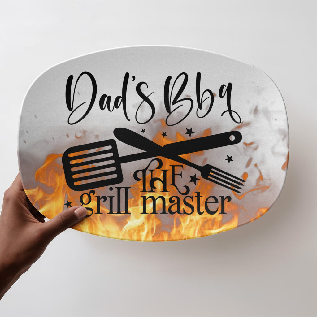 Dad's BBQ The Grill Master 10”x14” Oval Serving Platter