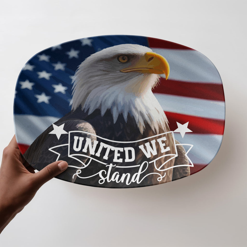 United States Bald Eagle United We Stand 10”x14” Oval Serving Platter