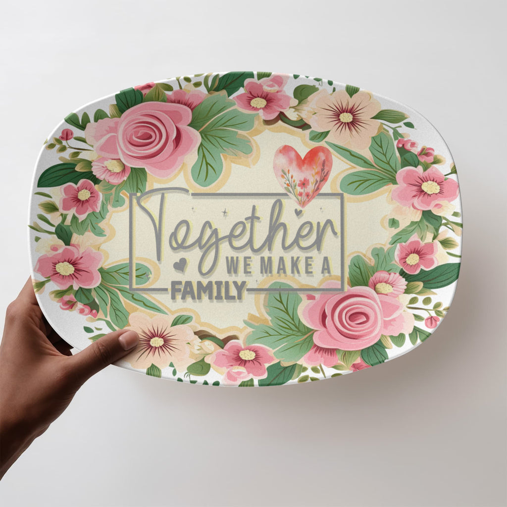 Together We Make a Family 10" x 14" Oval Serving Platter