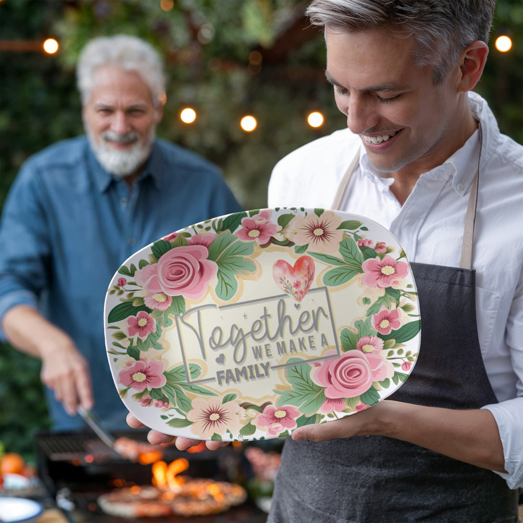 Together We Make a Family 10" x 14" Oval Serving Platter