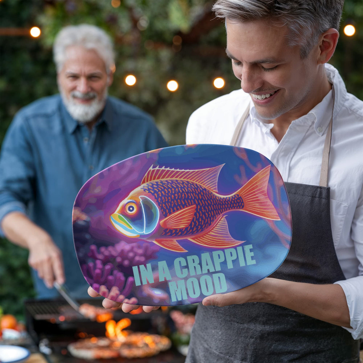 In a Crappie Mood Fish 10" x 14" Oval Serving Platter