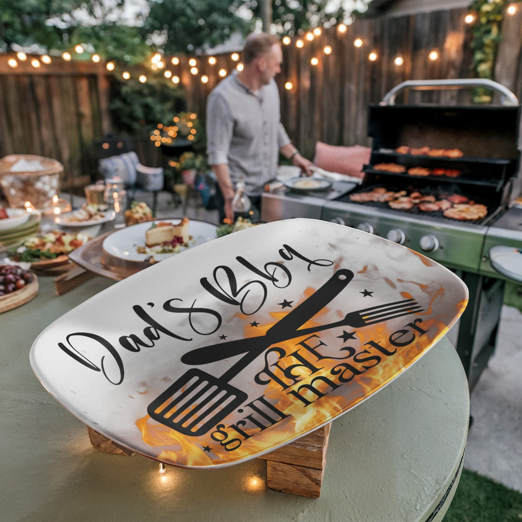 Dad's BBQ The Grill Master 10”x14” Oval Serving Platter