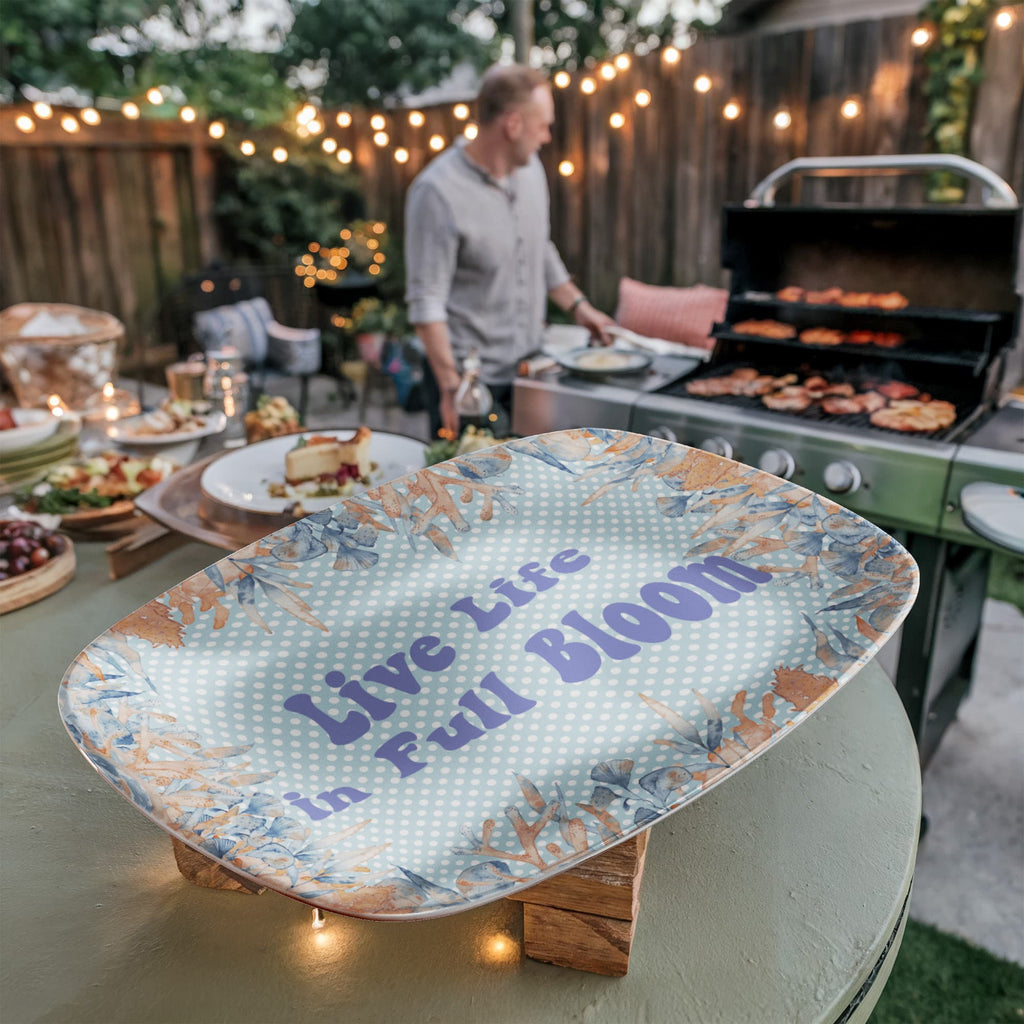 Live Life in Full Bloom Summer 10" x  14" Oval Platter