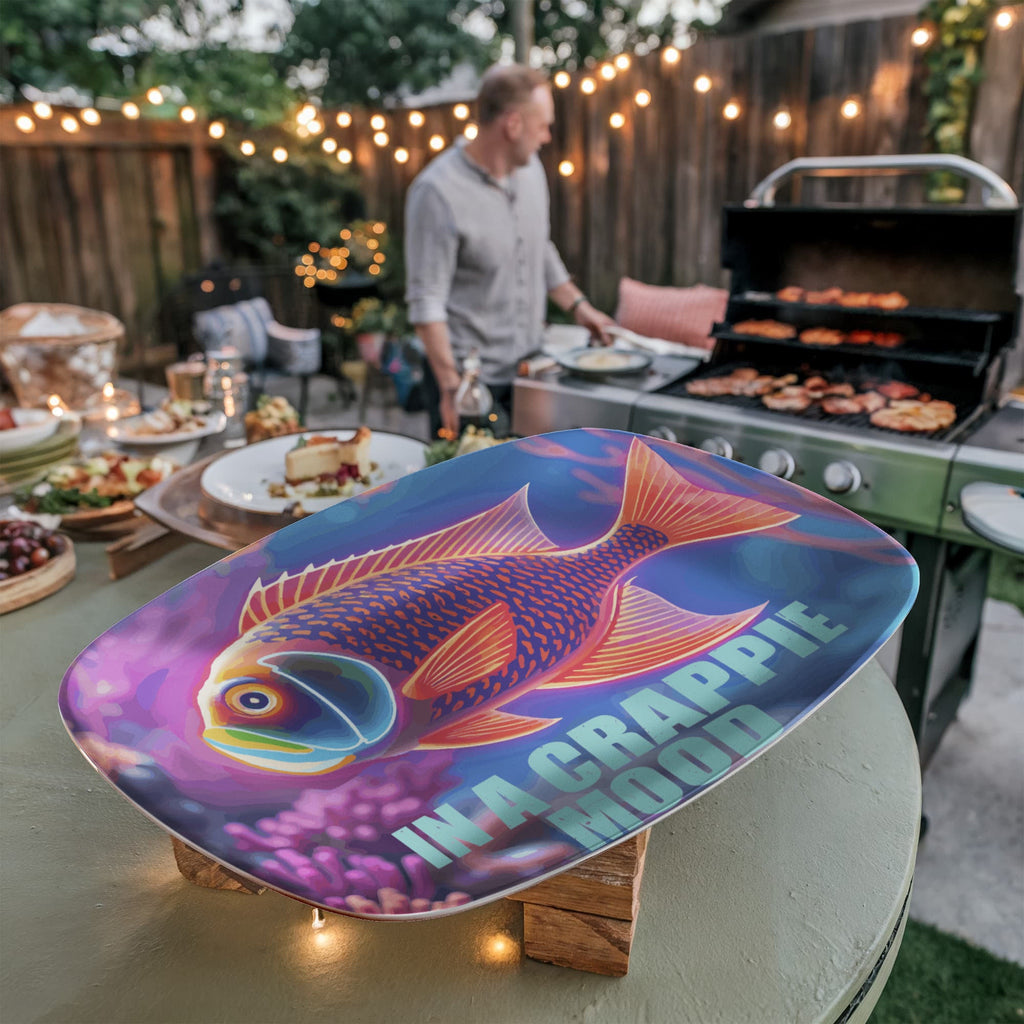 In a Crappie Mood Fish 10" x 14" Oval Serving Platter