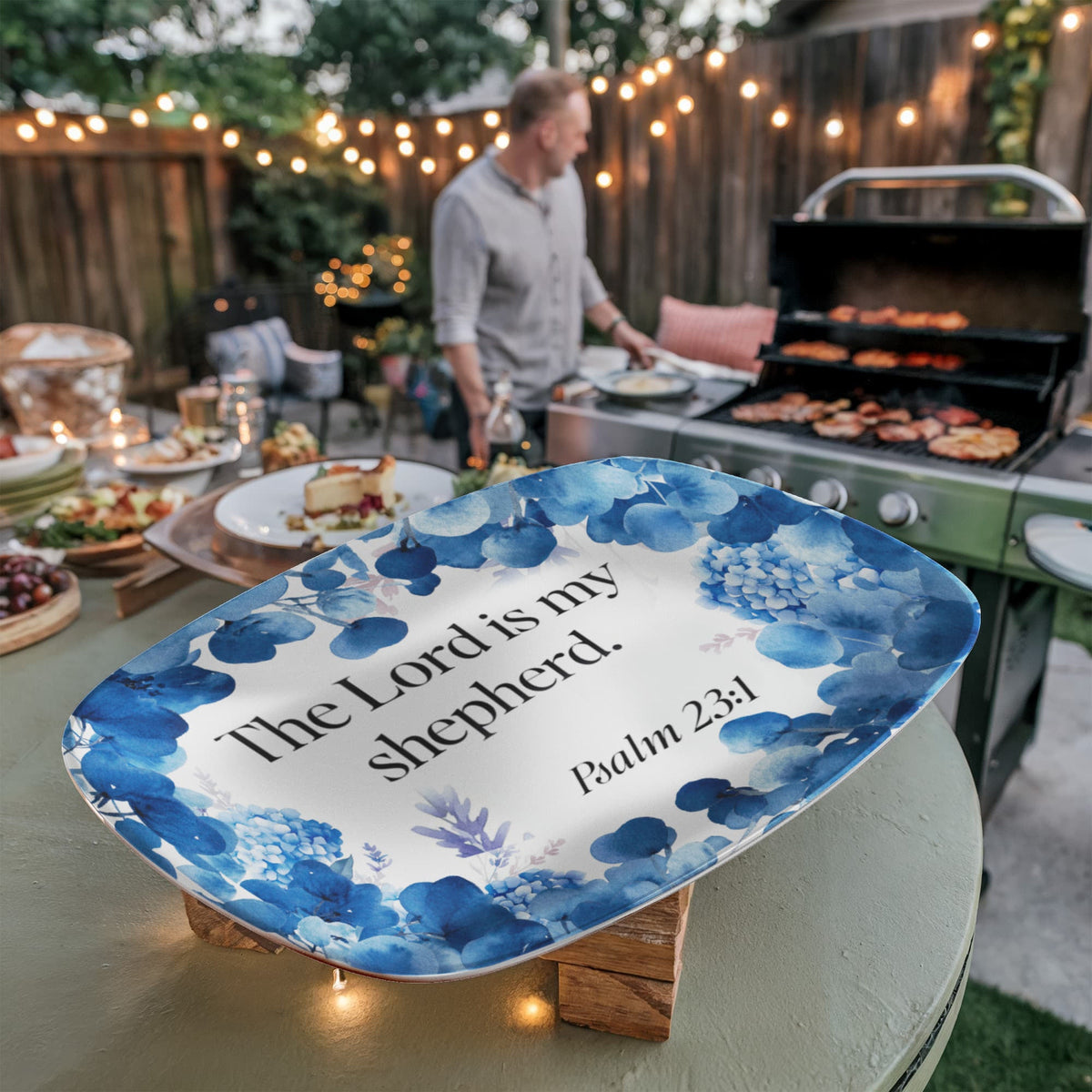The Lord is My Shepherd Faith Based 10" x 14" Oval Serving Platter