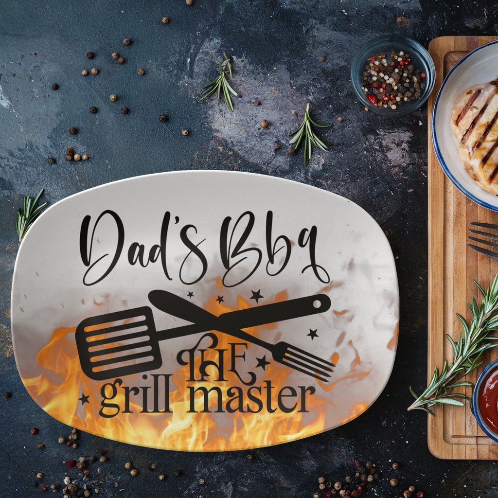 Dad's BBQ The Grill Master 10”x14” Oval Serving Platter