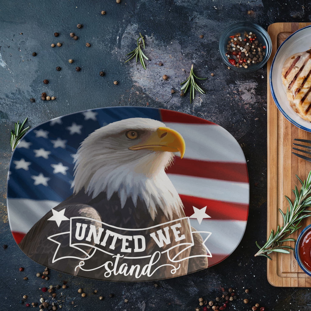 United States Bald Eagle United We Stand 10”x14” Oval Serving Platter