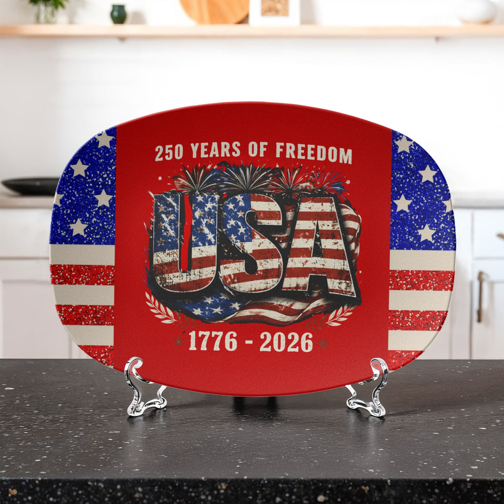 250 Years of Freedom United States 10" x 14" Oval Serving Platter