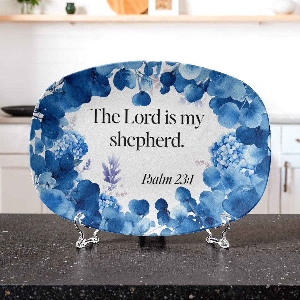 The Lord is My Shepherd Faith Based 10" x 14" Oval Serving Platter