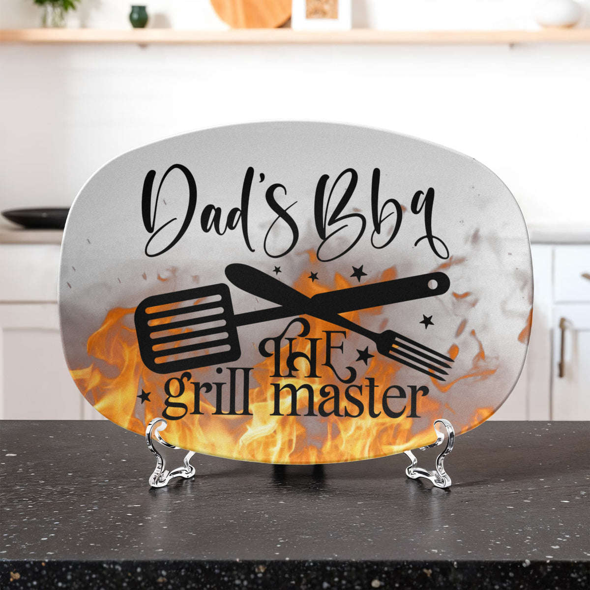 Dad's BBQ The Grill Master 10”x14” Oval Serving Platter