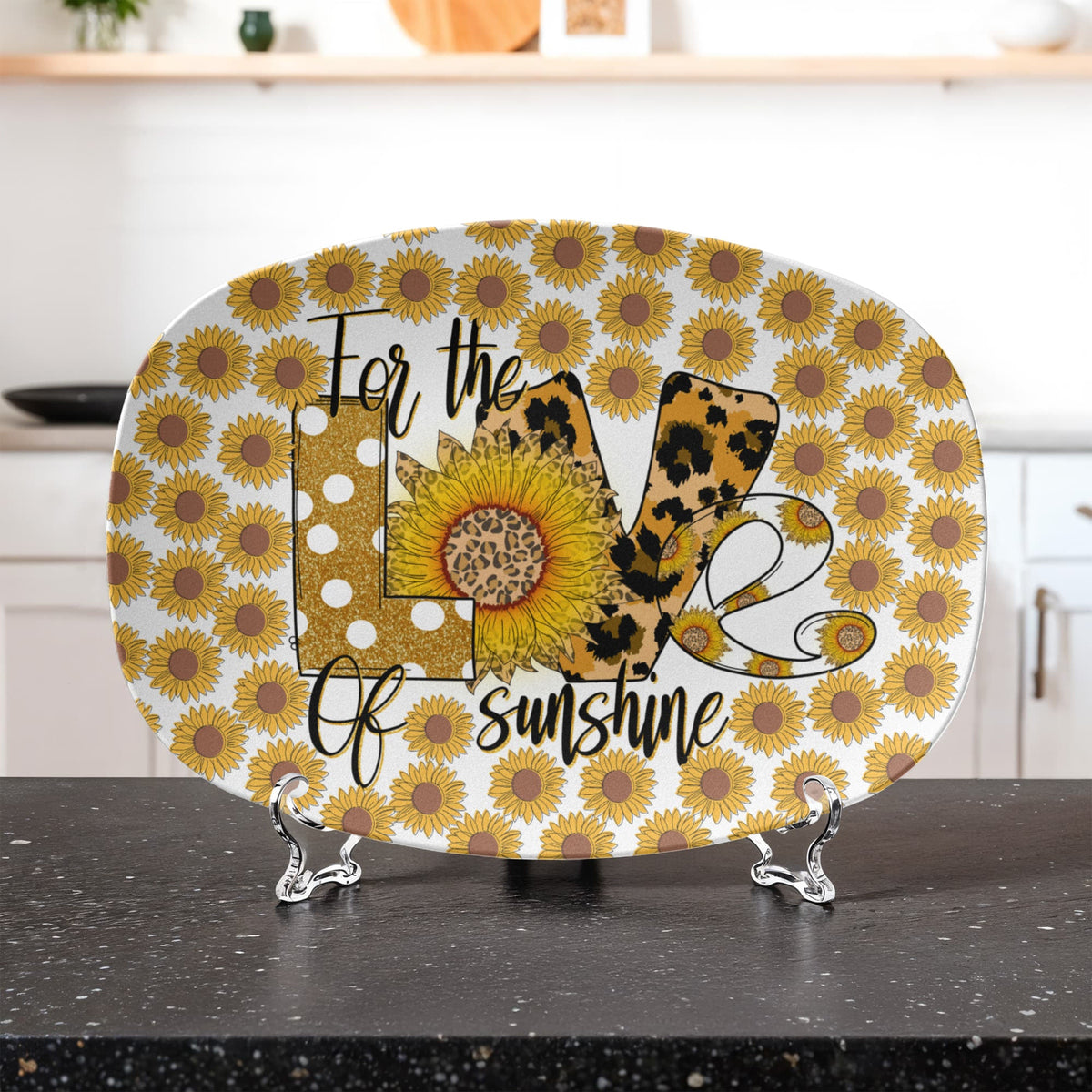 For the Love of Sunshine Sunflowers 10' x 14' Oval Platter