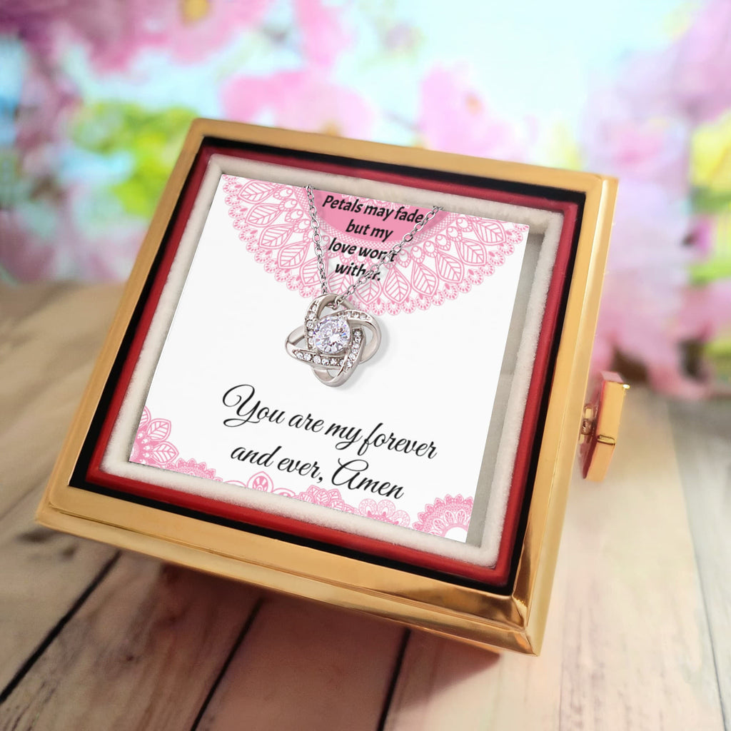 You Are My Forever and Ever Card with Love Knot Necklace and Gift Box