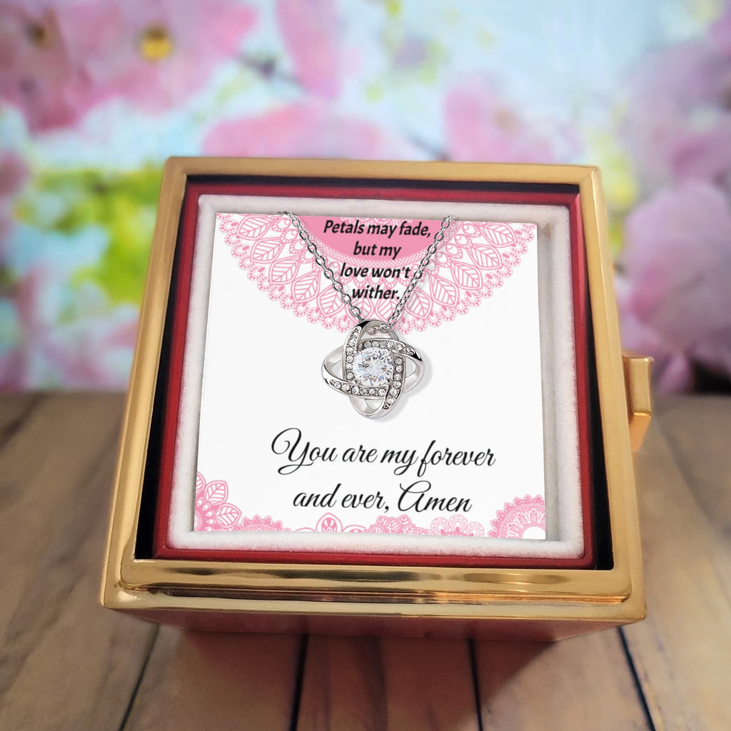 You Are My Forever and Ever Card with Love Knot Necklace and Gift Box