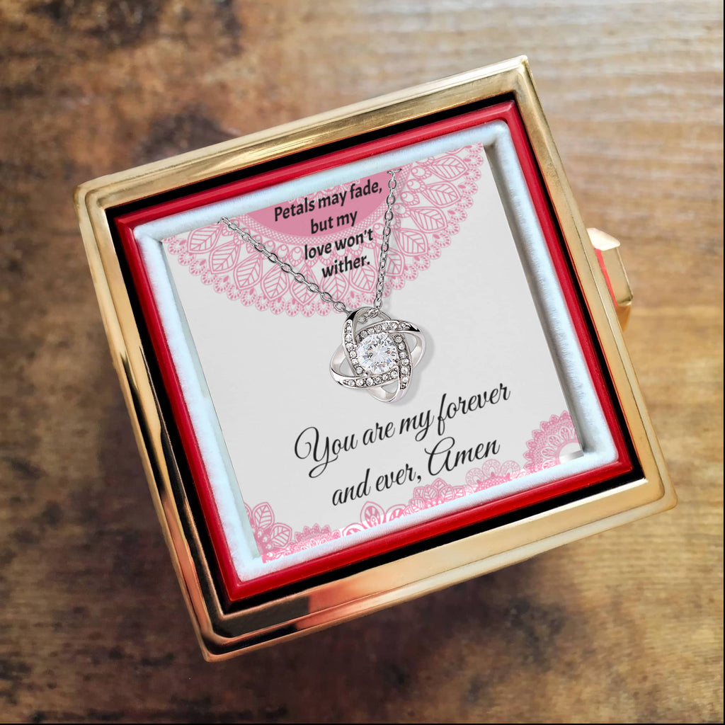 You Are My Forever and Ever Card with Love Knot Necklace and Gift Box