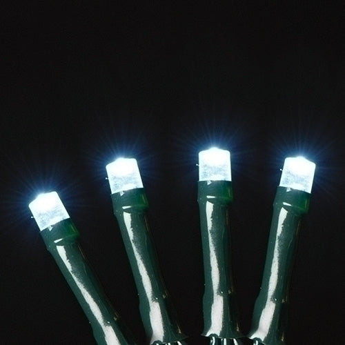 USB powered 200 LED (52 foot) Green Wire Multifunction Lights with Timer - Cool White