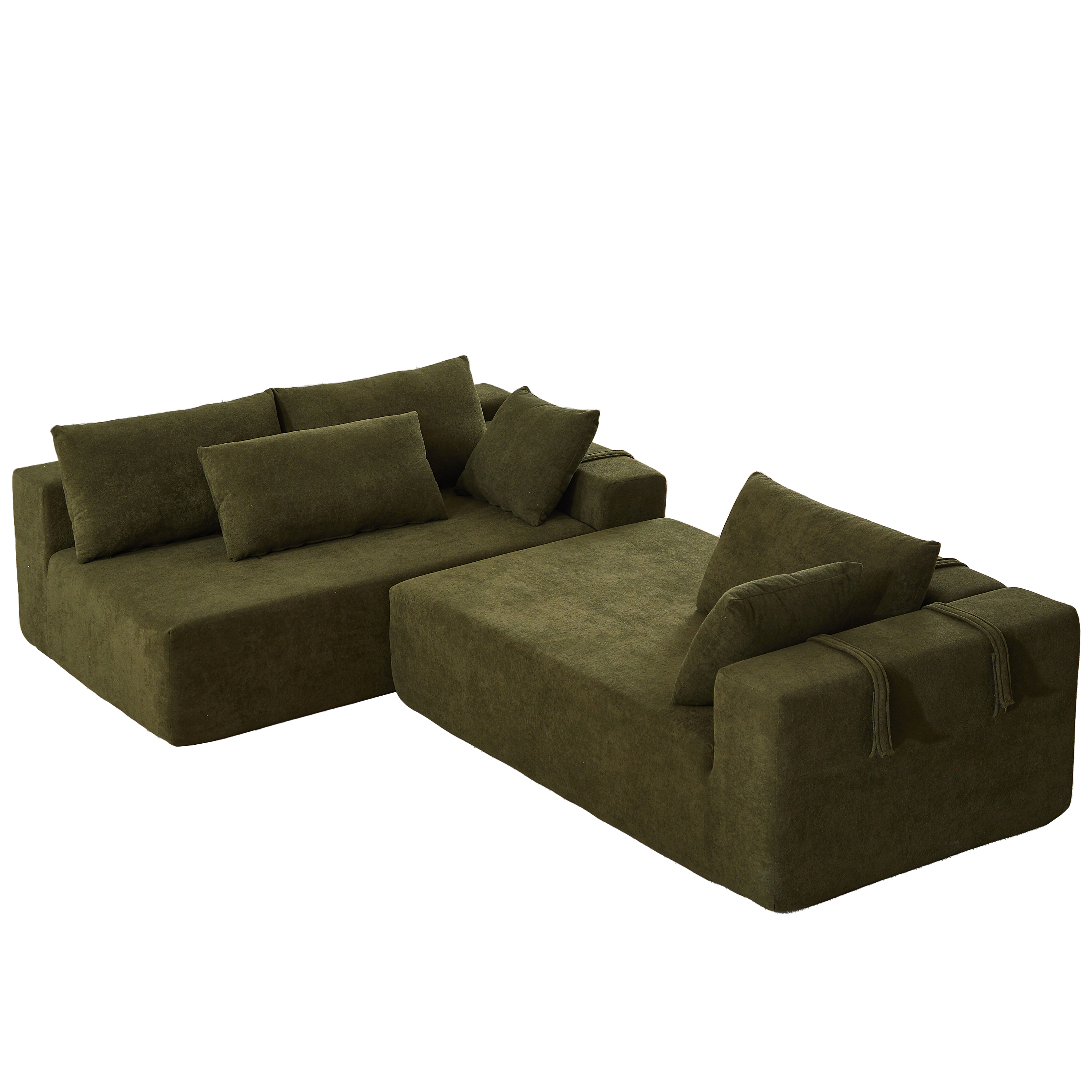 Modern Chenille Upholstered Sectional Sofa Couch Set,Modular 108' L Shaped Sectional Living Room Sofa Set With 6 Pillows,Free Combination Sofa Couch for Living Room,Bedroom(Left Chaise)