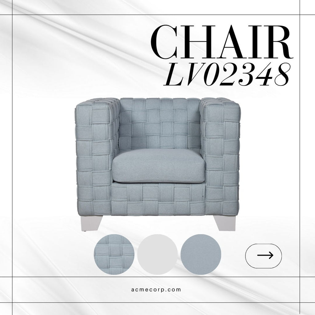 Saree - Chenille Chair - Light Blue