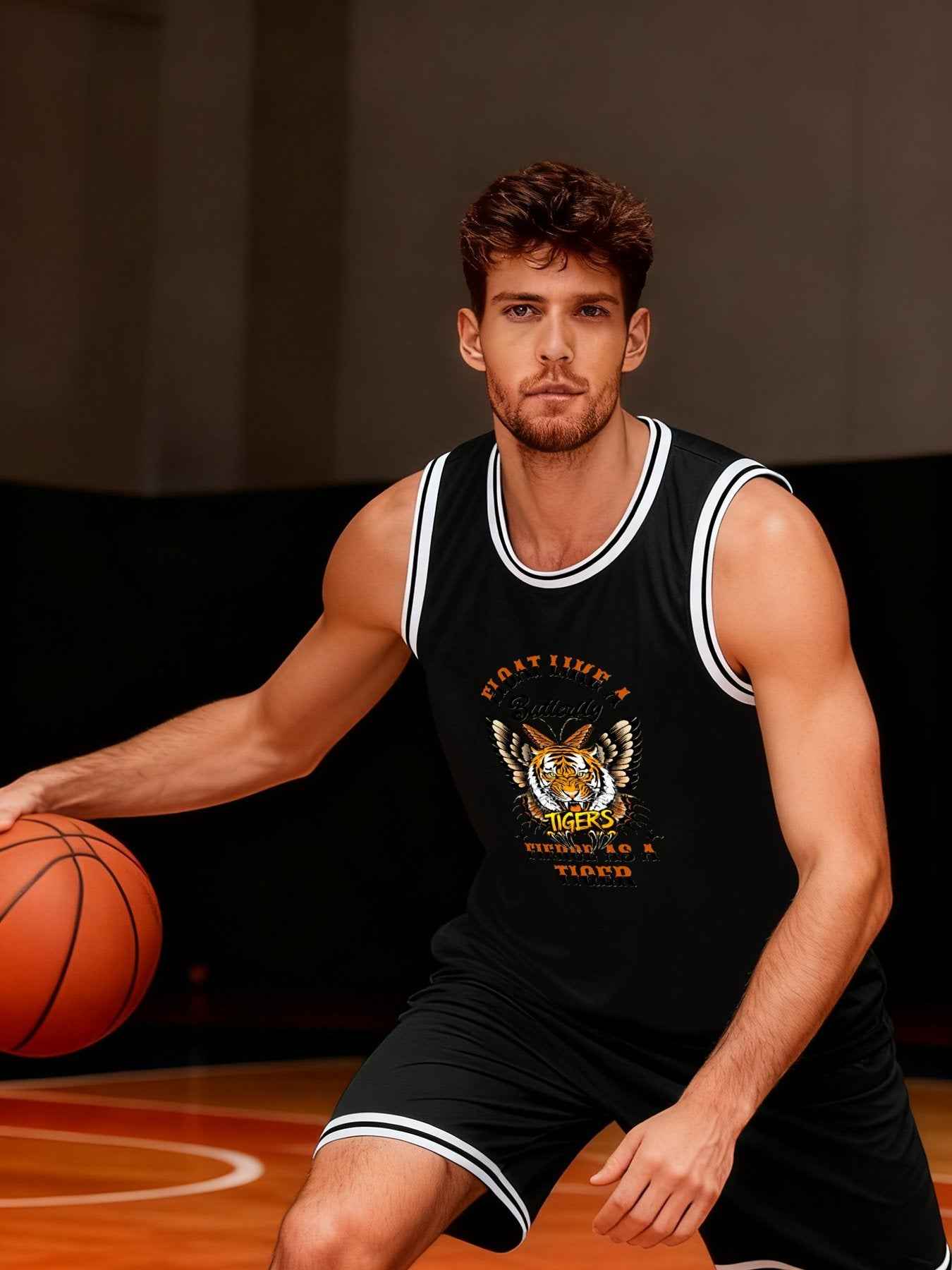 Float Like a Butterfly Fierce as a Tiger Adult Black Basketball Jersey | Ships From USA