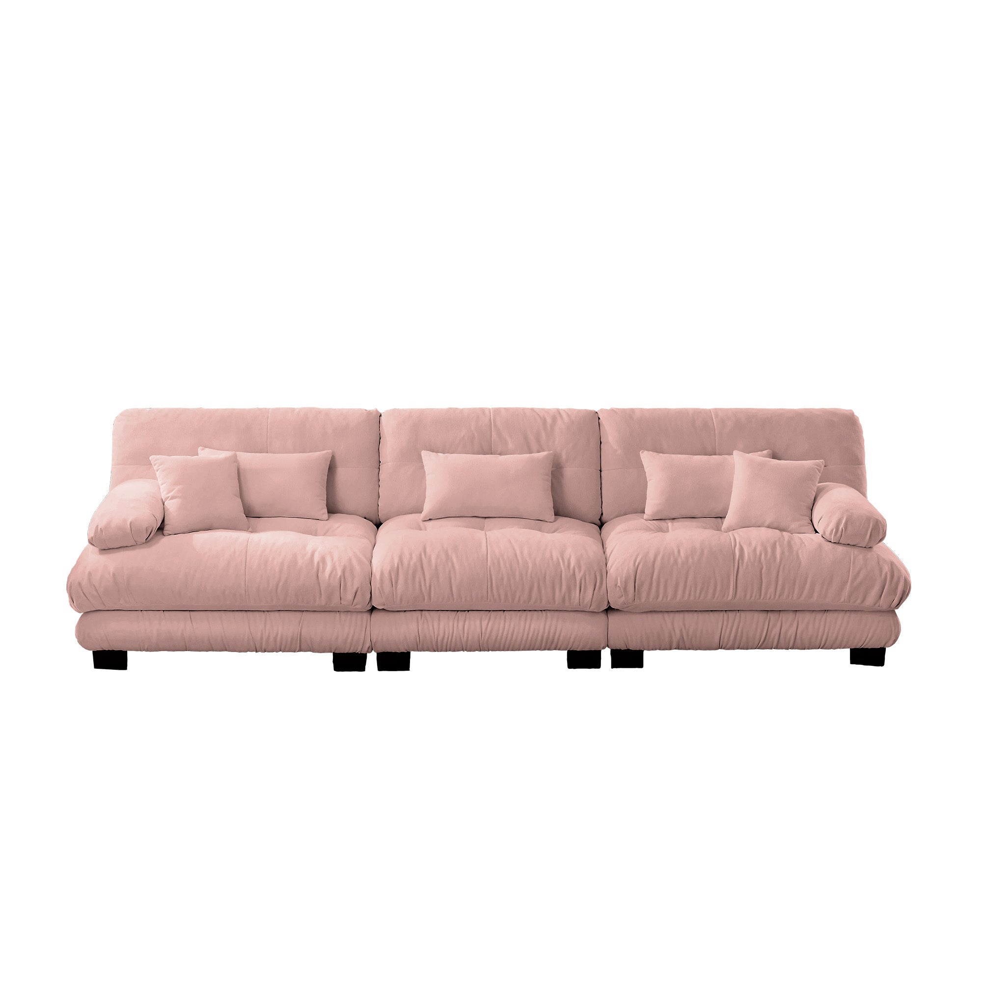 3-Seater Sectional Sofa Modular Deep Seat Sofa Couch , Chenille Sofa Soft Comfy Upholstered Furniture for Living Room, Apartment, Studio, Office,Chenille Pink