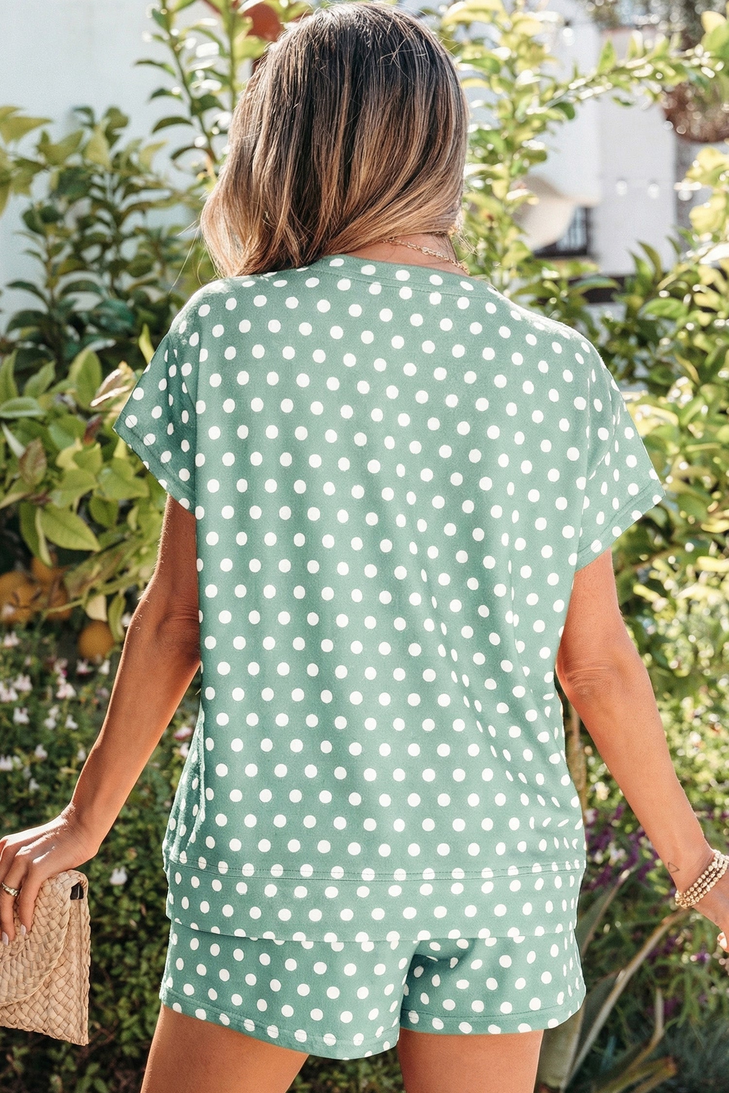 Polka Dot Short Sleeve Top & Shorts Set