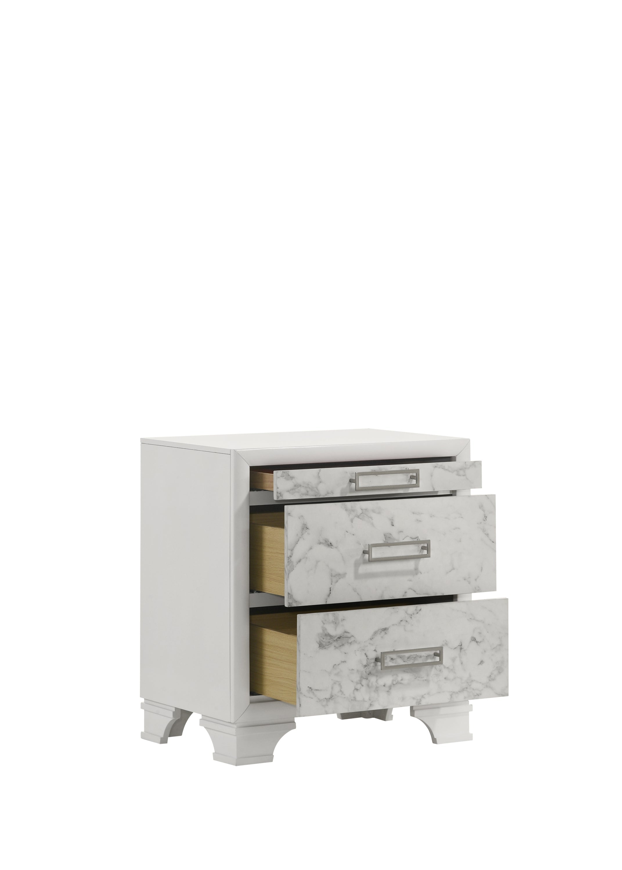Soul Modern style Full 5PC bedroom set made with wood and Drawers in white