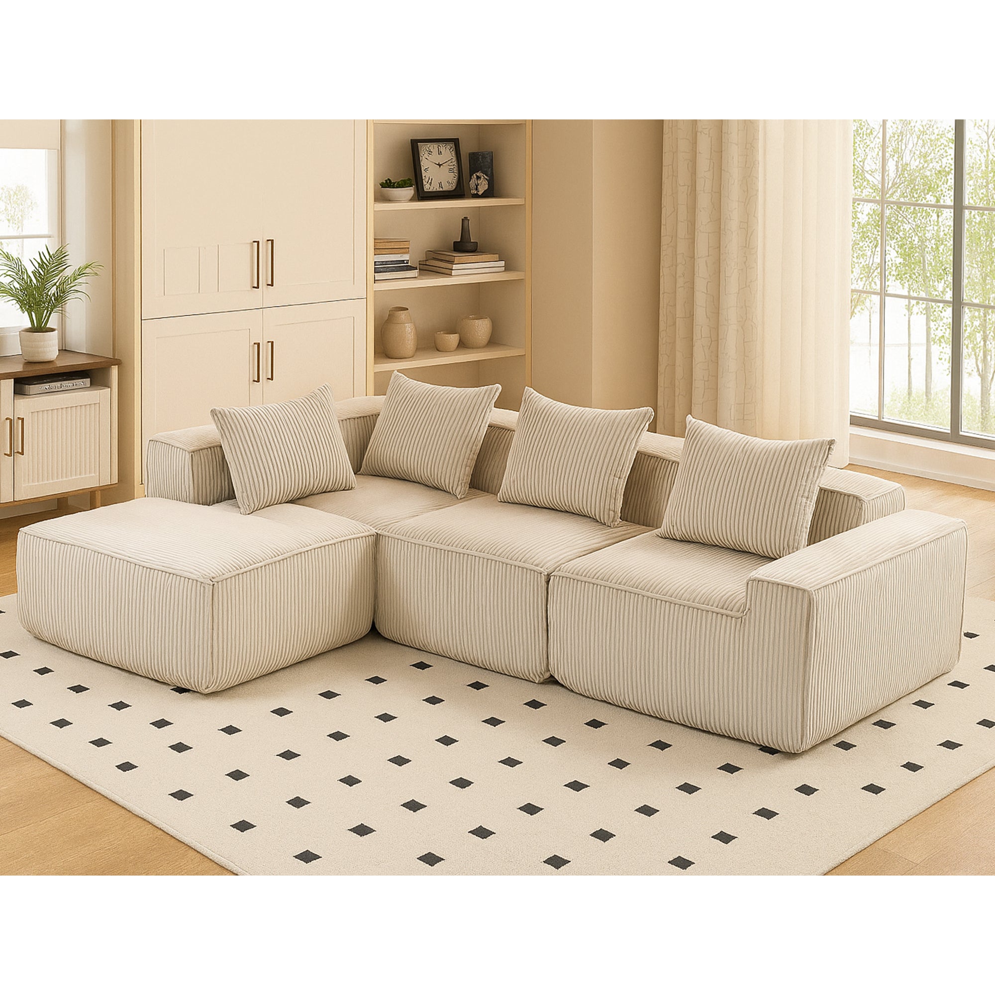 Multi person modular compression sofa that can be freely combined-33005-4
