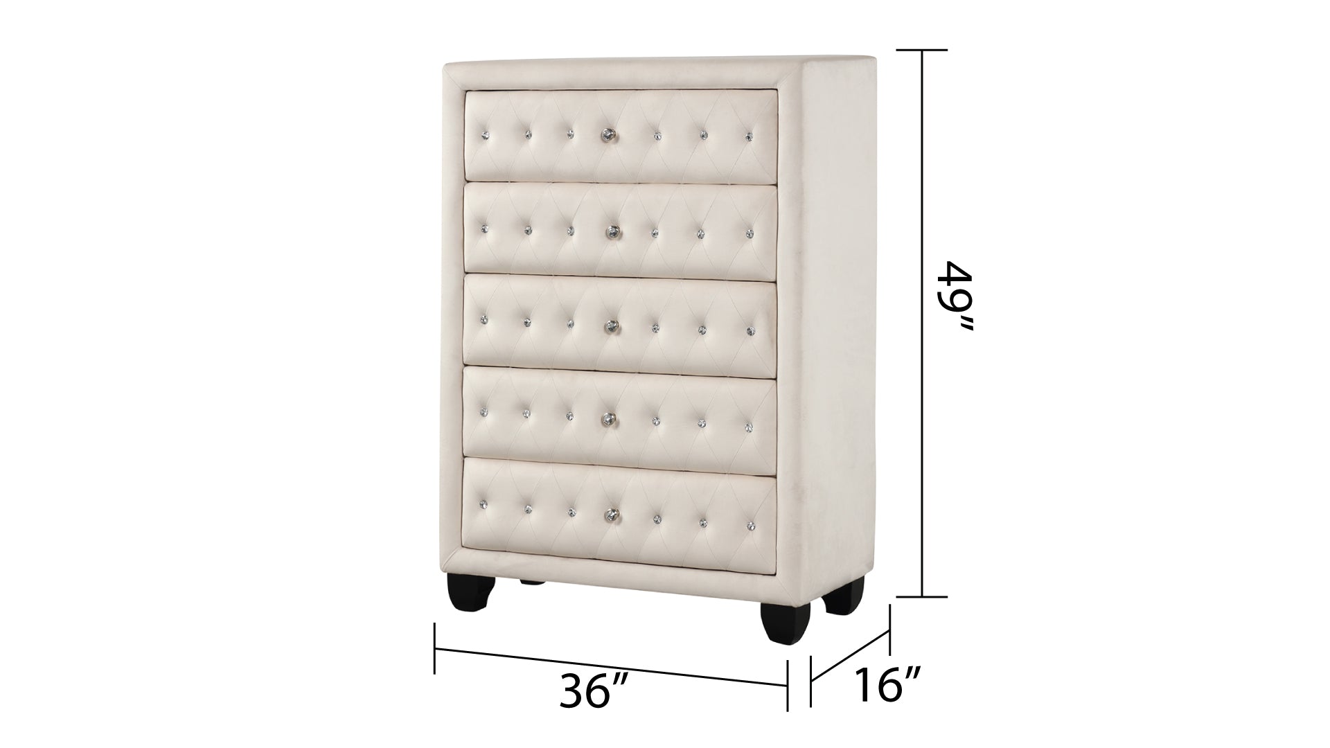 Modern Style Queen 5PC  Bedroom Set with USB Ports & Made with Wood in Cream(CA INVENTORY)