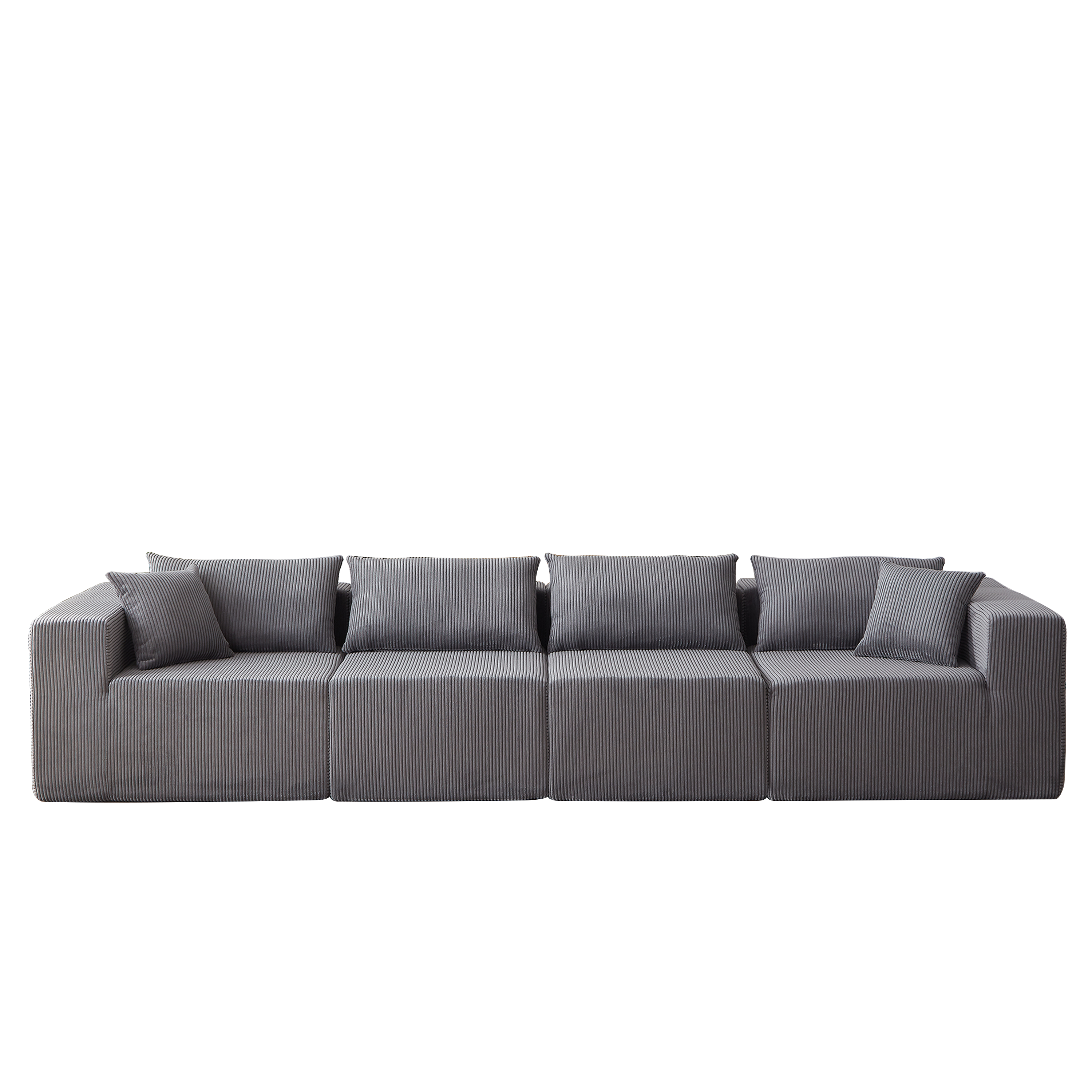 104-Inch Corduroy Modular L Shaped Sectional Sofa,Luxury Floor Couch Set,Upholstered Indoor Furniture,Foam-Filled Compressed Sofa for Living Room,Bedroom,4 PC Free Combination