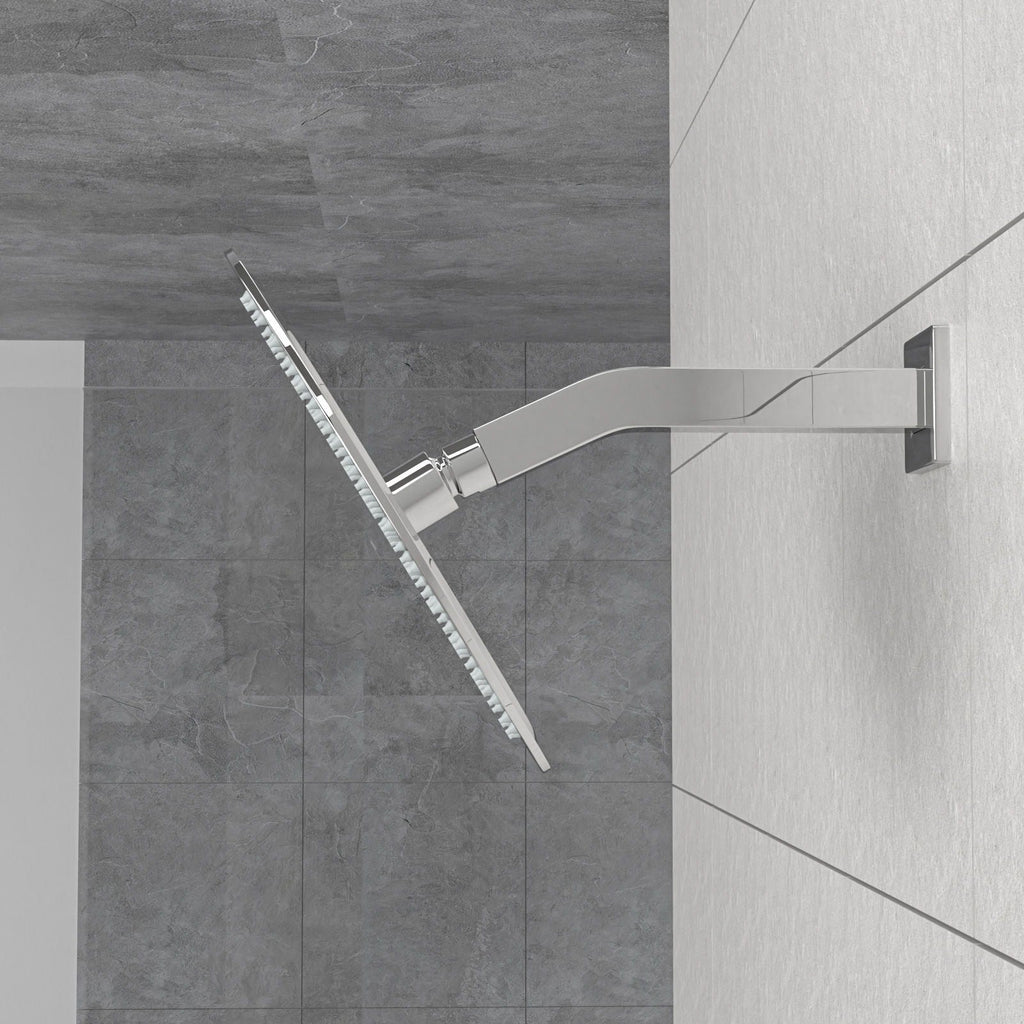 Elegant 6" Shower Arm With Flange, Stainless Steel Construction For Rain Shower Heads