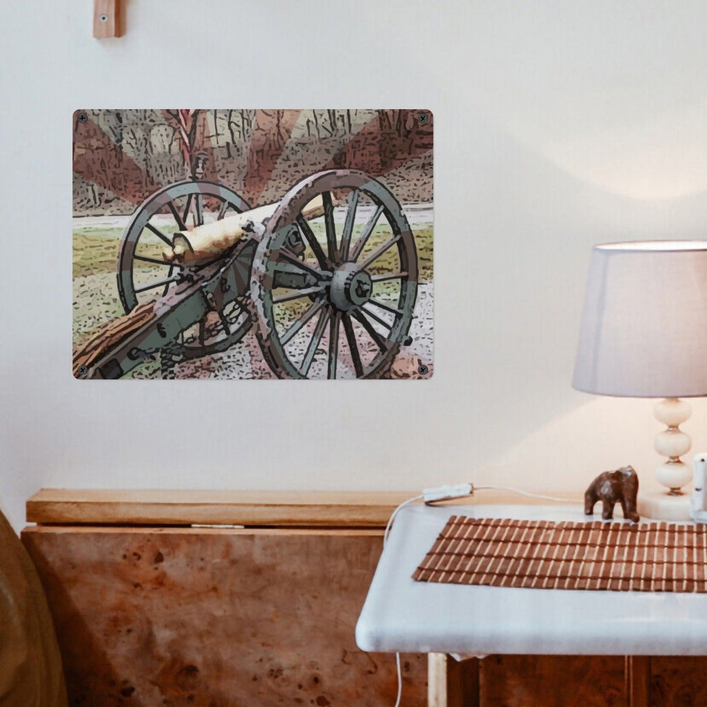 Reproduction Civil War Cannon Metal Tin Sign (Made in USA)