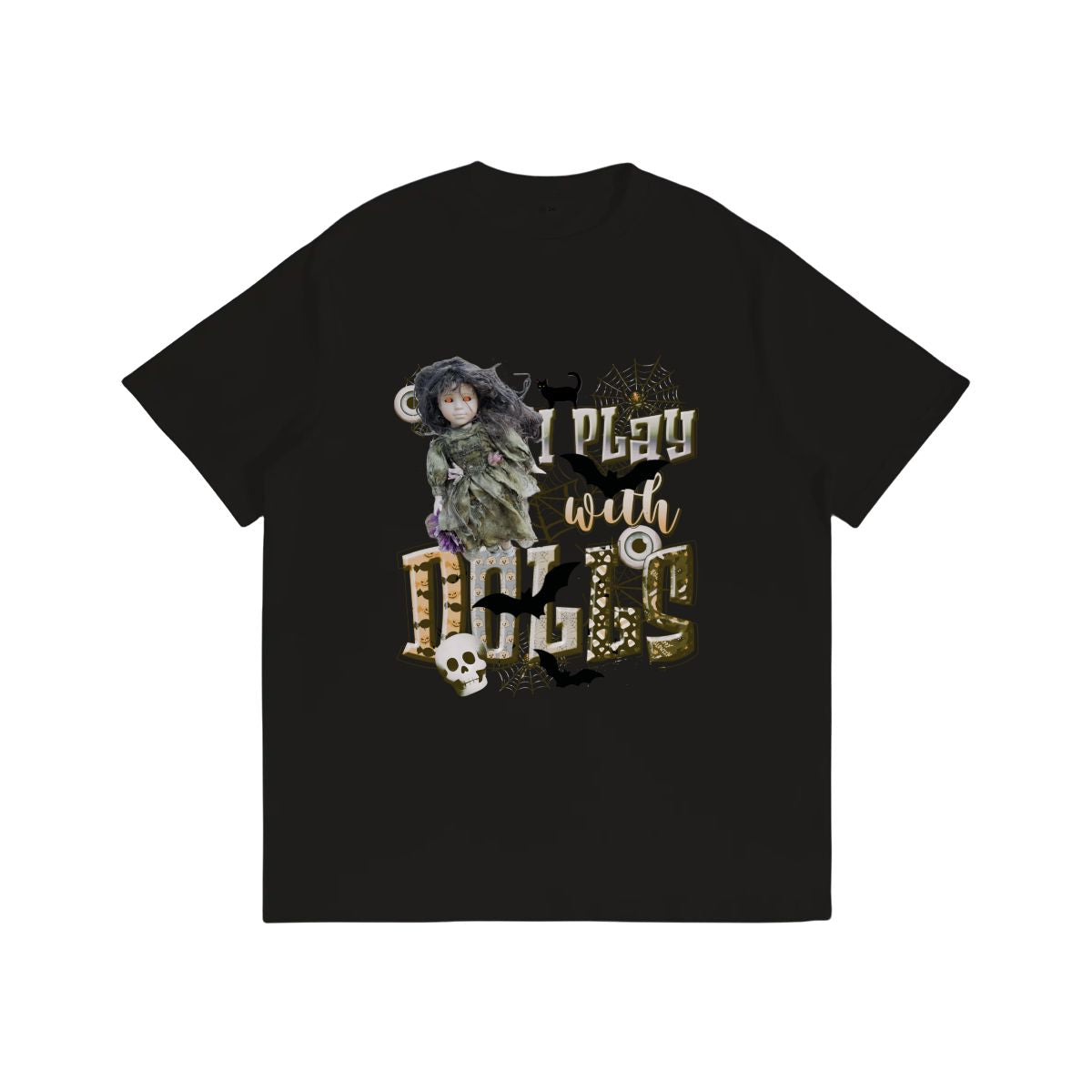 I Play with Dolls Scary Halloween Gildan 5000 Unisex Cotton T-shirt