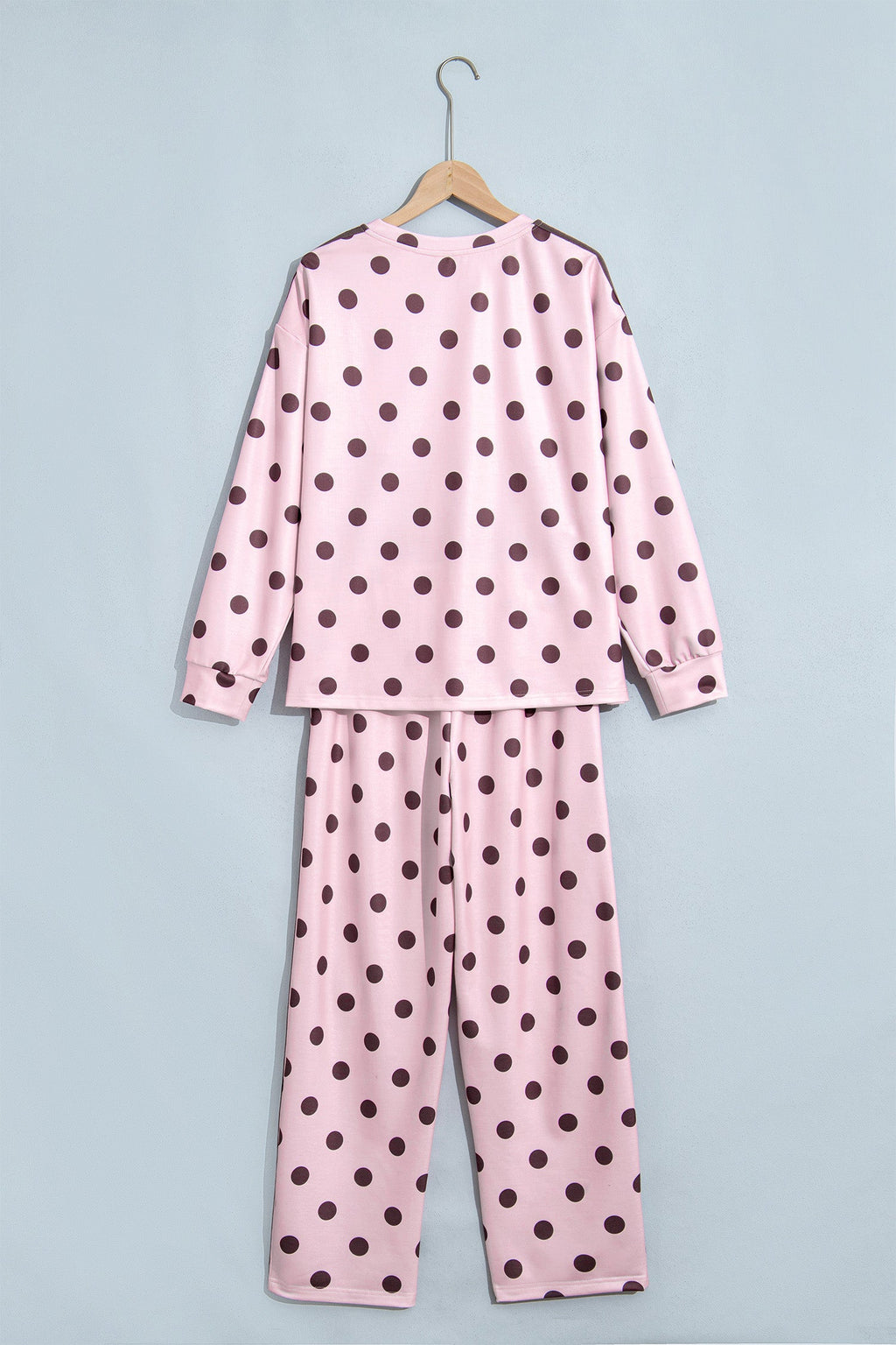 Polka Dot Side Stripe Long Sleeve Top & Pant Set