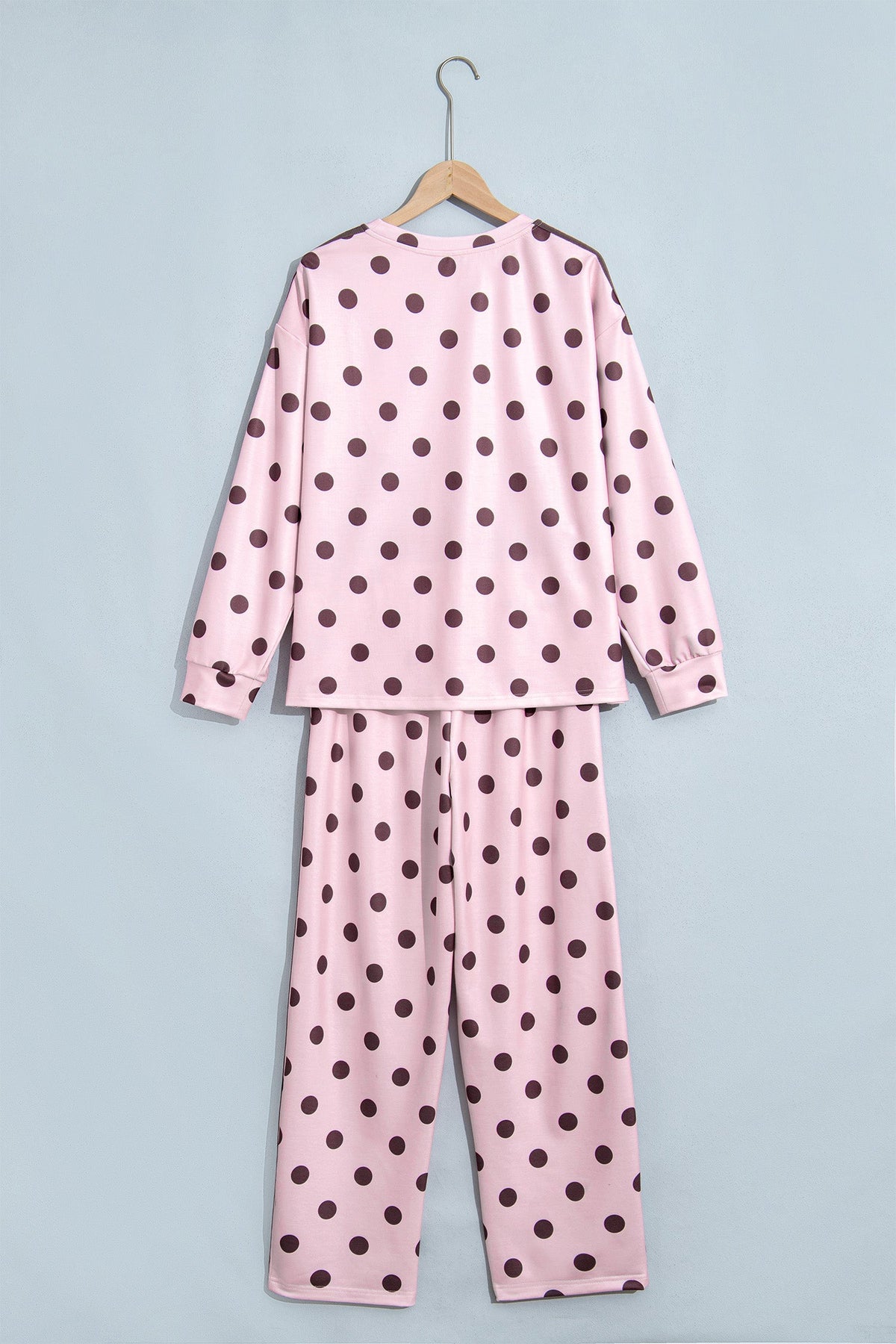 Polka Dot Side Stripe Long Sleeve Top & Pant Set