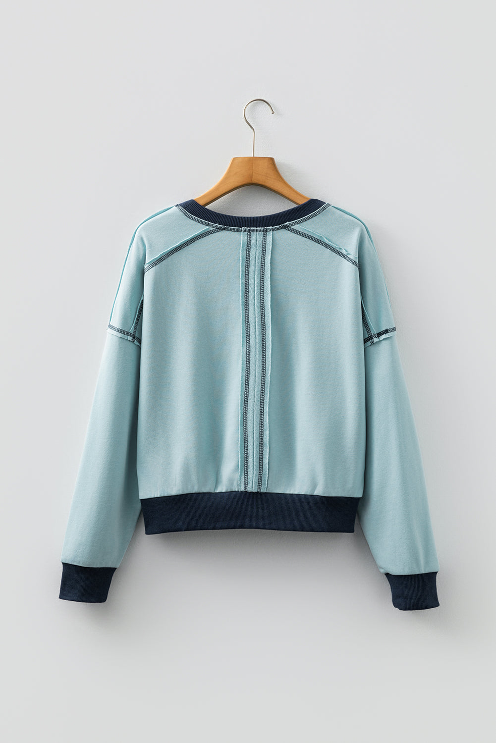 Colorblock Patchwork Long Sleeve Crewneck Sweatshirt