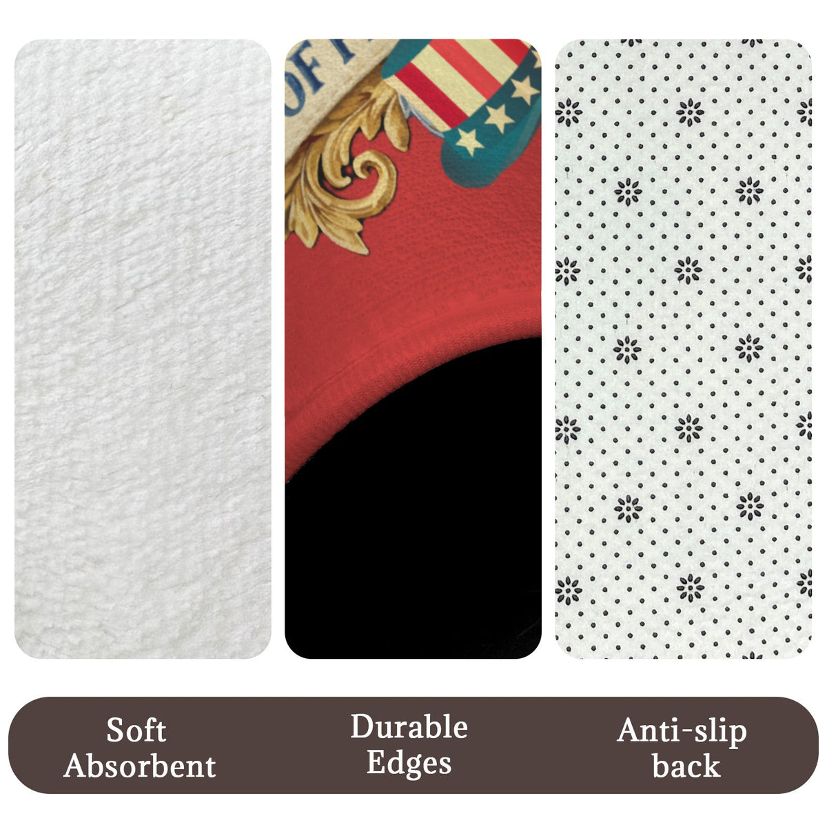 Patriotic USA 250 Years of Freedom 3-Piece Bathroom Rug Set | Ships from USA