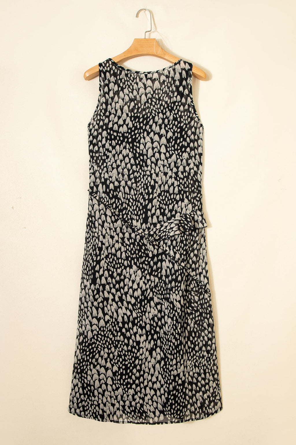 Abstract Dotted Sleeveless Maxi Dress