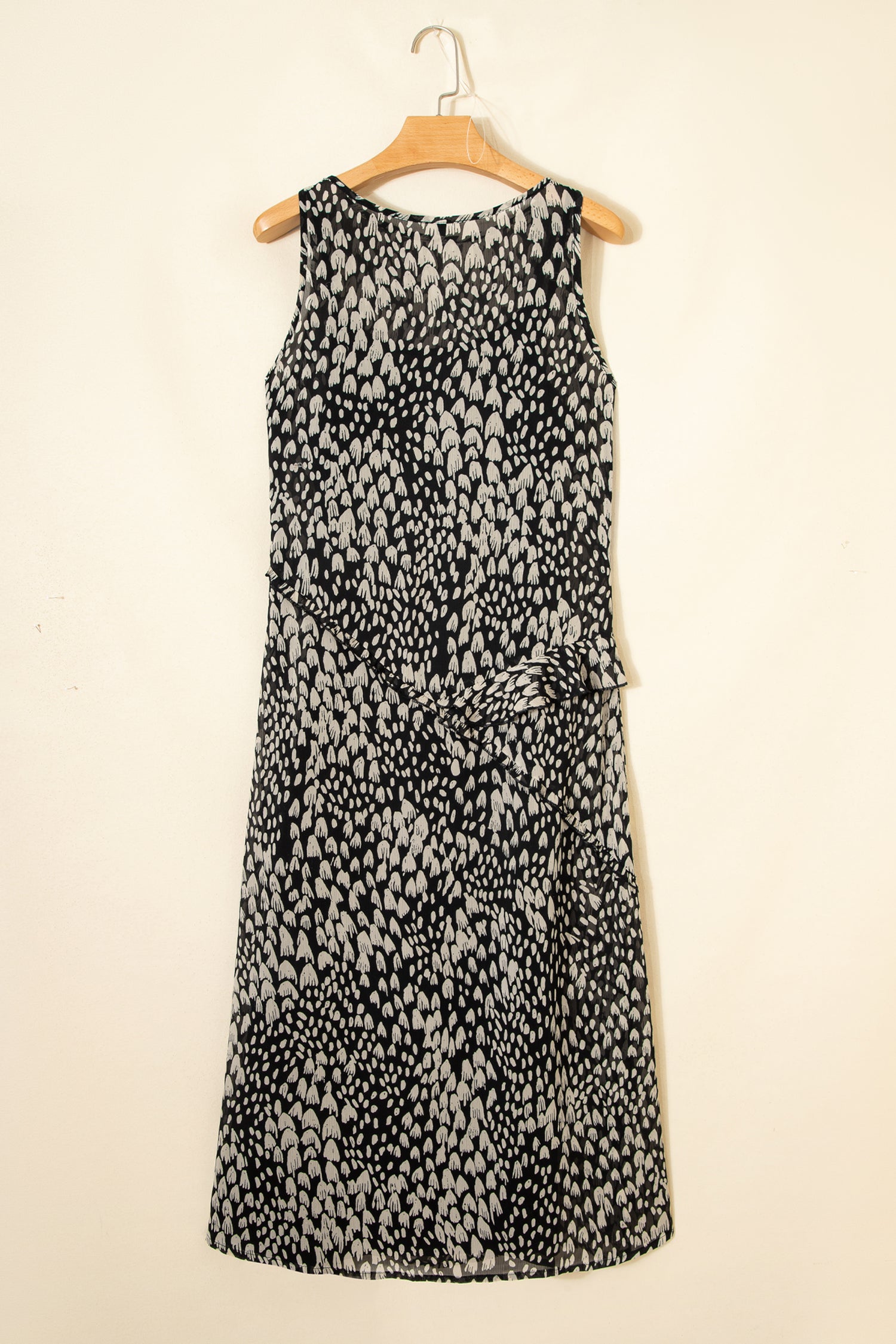 Abstract Dotted Sleeveless Maxi Dress