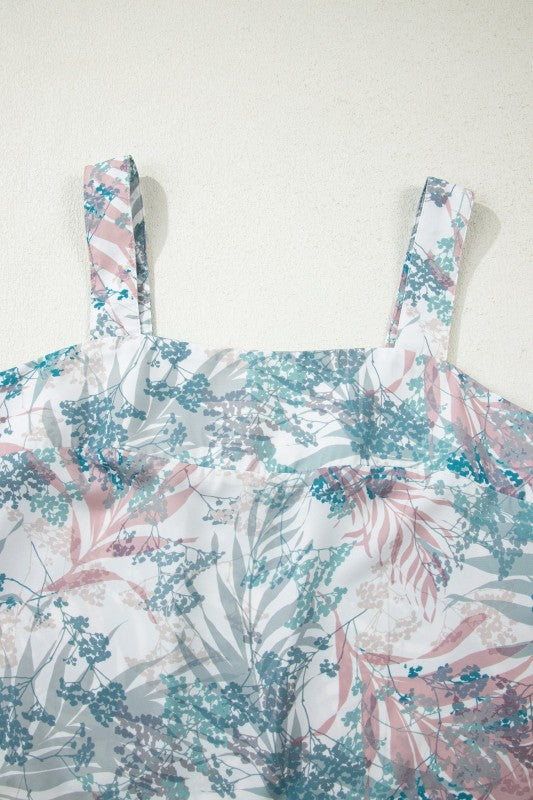 Tropical Palm Cropped Tank and Pants Set