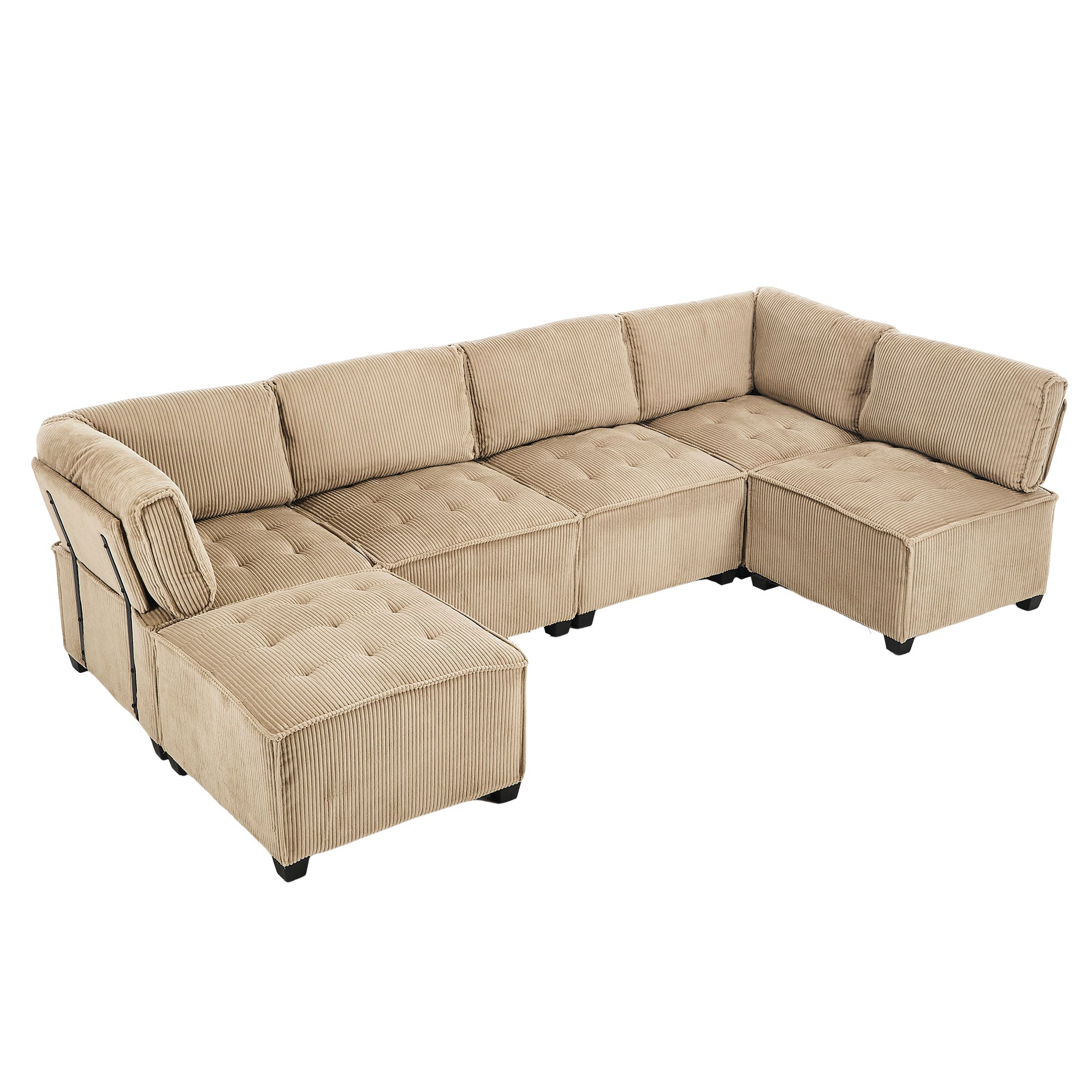 UNITED WE WIN Modular Sectional Sofa U Shaped Modular Couch with Reversible Chaise Modular Sofa Sectional Couch,6- Seat Convertible Sofa,Fit for Living Room