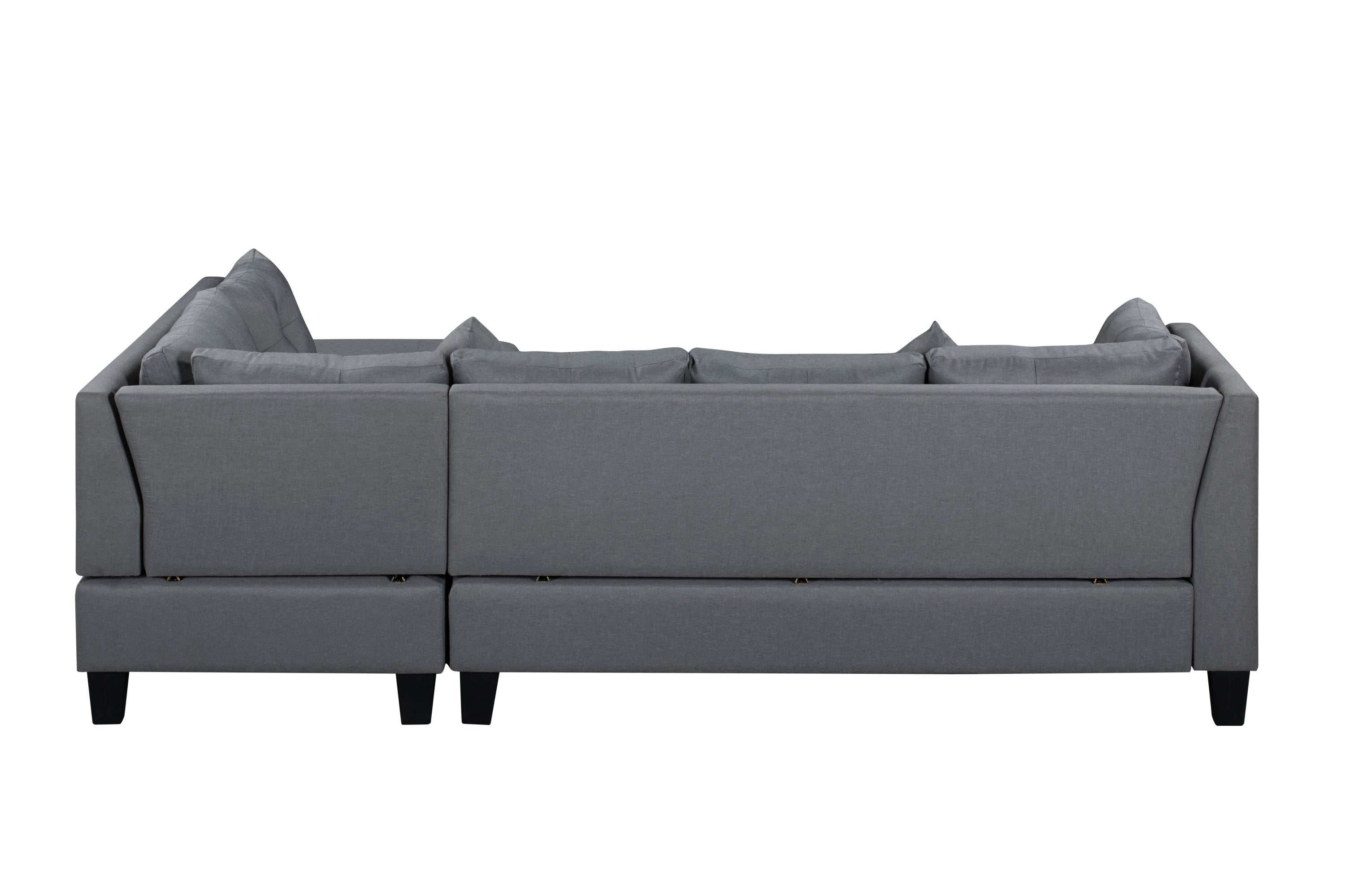 104.5' Upholstered Sofa,Chaise & Ottoman , Gray