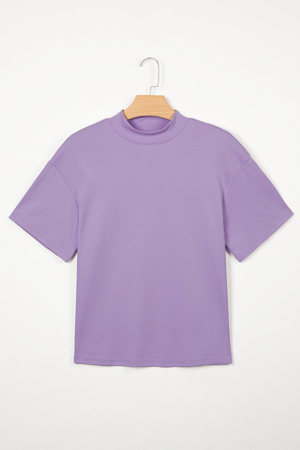 Oversized Solid Color High Neck Tee