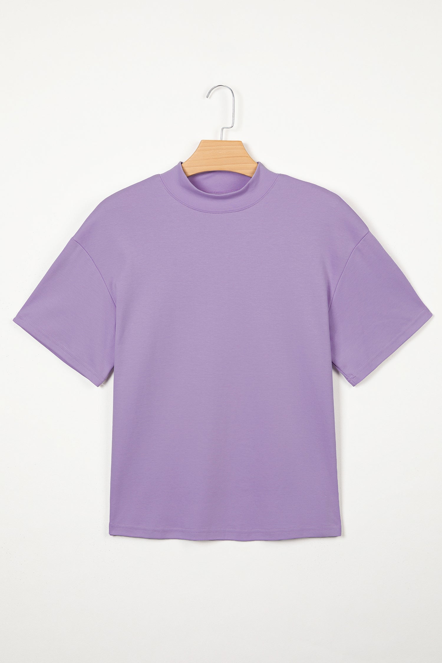 Oversized Solid Color High Neck Tee
