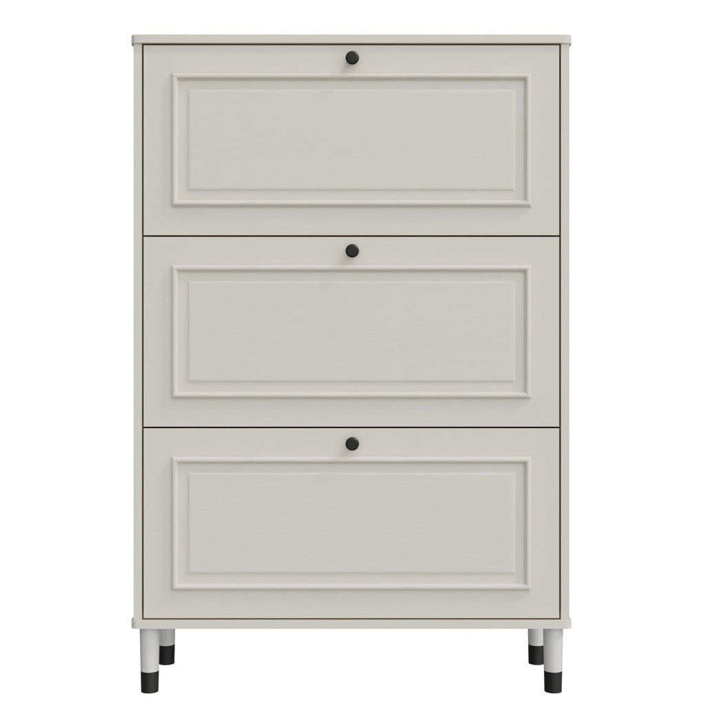 Shoes Storage Cabinet for Entryway,Narrow Shoe Rack Cabinet,Shoe Cabinet with 3 Flip Drawers, Freestanding Shoe Organizer with Legs,Slim entry storage manager with large storage capacity