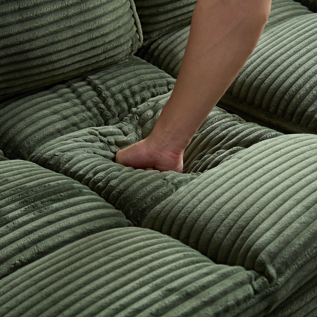 3 Seats(complimentary 3 pillows),Couch with Detachable Seat & Back Cushion, Corduroy Upholstery Sofa&Couch for Living Room,Apartment