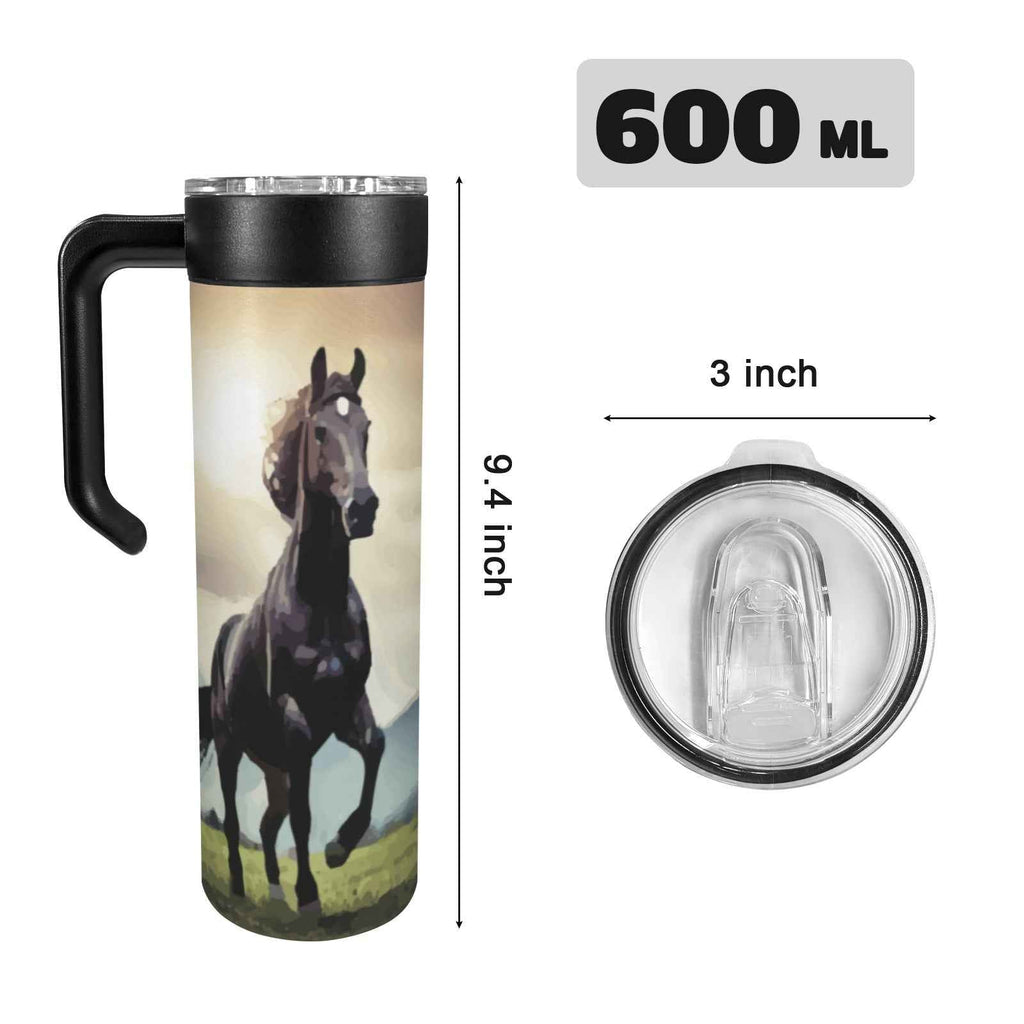 Wild Black Horse 20oz Insulated Tumbler with Screw On Handle