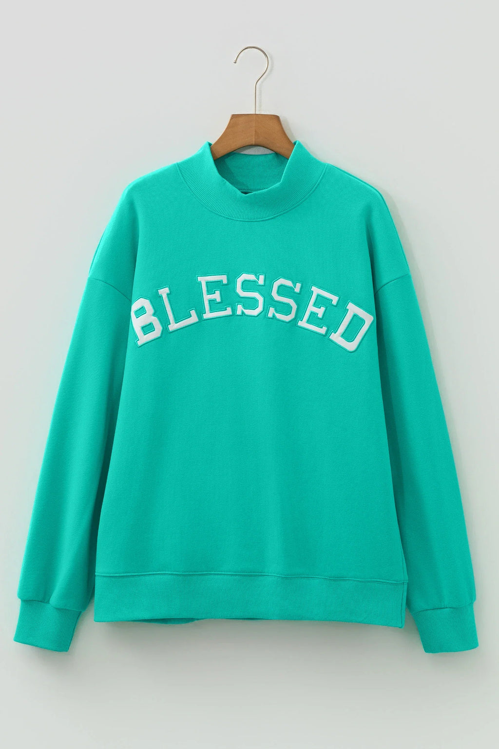 Solid Oversize Mock Neck Sweatshirt