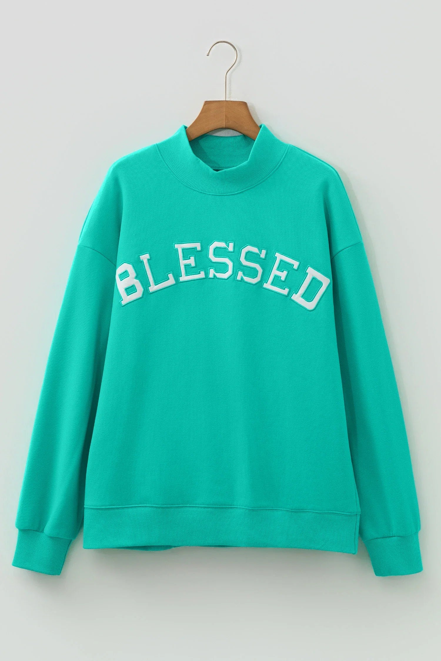 Solid Oversize Mock Neck Sweatshirt